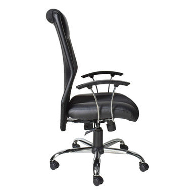 Claudius Mesh High-back Office Chair with Y500 Chromed Y-Arm Side View | Office Chairs | Office Stock