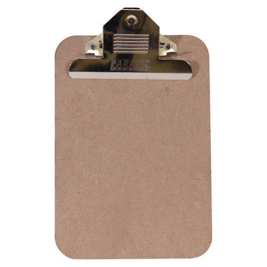 Clipboard Masonite (A5) CB3010, a Brown Hardboard Clip Clipboard with Metal Clip for Secure Paper Holding.