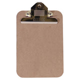 Clipboard Masonite (A5) CB3010, a Brown Hardboard Clip Clipboard with Metal Clip for Secure Paper Holding.