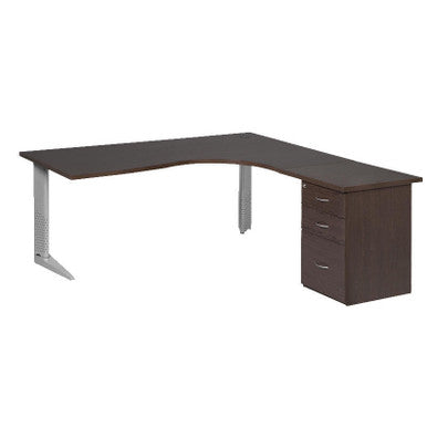 Cluster Desk with Steel Legs and Desk Height Pedestal-3 | Office Furniture | Office Stock