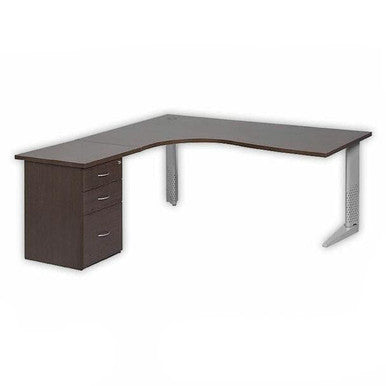 Cluster Desk with Steel Legs and Desk Height Pedestal-3