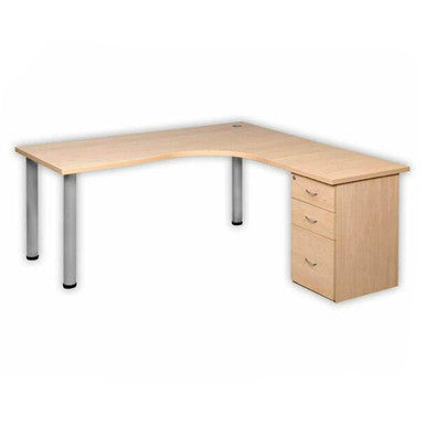 Workstation Desk with Steel Legs and Desk Height Pedestal - 4 - Additional View 7
