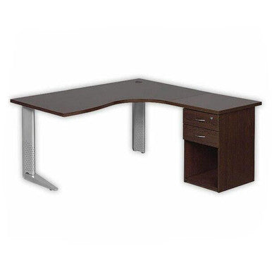 Cluster Desk with Steel Legs and Desk Height Pedestal-4