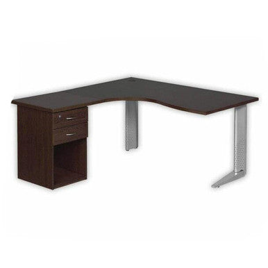 Cluster Desk with Steel Legs and Desk Height Pedestal-4