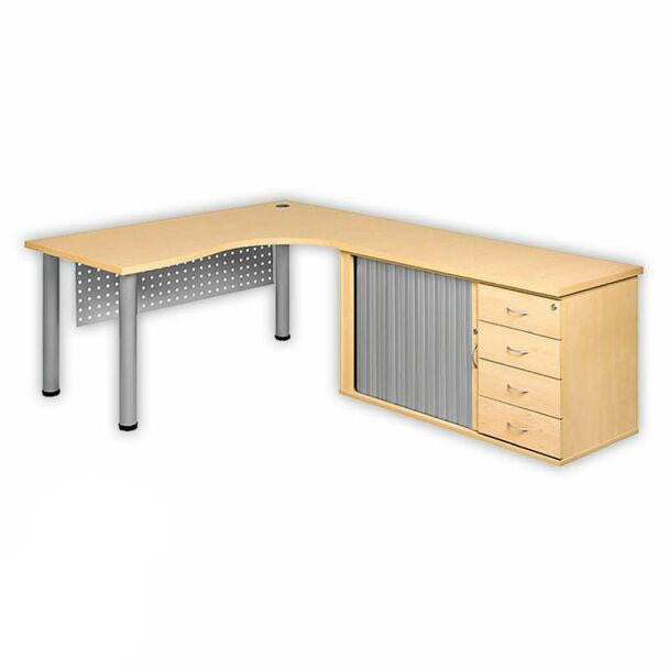 Cluster Desk with Steel Legs and Pedenza