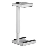 Computer Case Holder Lockable | KRO-315, a Silver Stand with a Lockable Compartment and Base for Securely Holding a Computer Case.