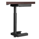Computer Case Holder Standard | KRO-316, Sturdy Black Metal Computer Case Stand with a Wood-Textured Surface for Desktop Organisation and Support.