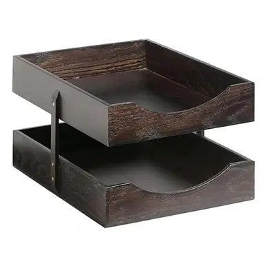 Contract Solid Wood Two – Tier Letter Tray