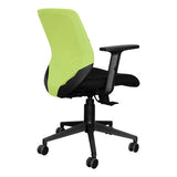 Coral Operators Office Chair Sac-Och-Cor, Ergonomic Black Office Chair with Adjustable Armrests and a Mesh Backrest. (Green Mesh)