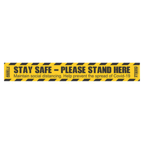 COVID-19 Social Distancing Floor Graphic (600x80mm – Pack of 10)