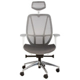 Crystal High-back Office Chair | CEC-C-CRYS-HB-00, ergonomic office chair with mesh backrest and headrest, adjustable armrests, cushioned seat, and five-star wheeled base for comfort and mobility.