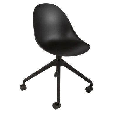 Daisy Nylon High Base Typist Office Chair, Black Ergonomic Office Chair with Nylon High Base and Rolling Casters for Comfortable Seating.