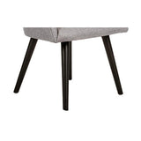 Dakota Wooden Legs Chair Base Fuc-Cb-Dwl, Black Wooden Chair Legs Supporting a Grey Upholstered Chair Seat.