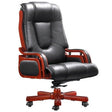 DB010 Mahogany Genuine Leather with Wooden Frame Executive High-Back Office Chair