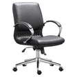 DB035A Black Leather Combo with Chrome Frame Executive Medium-Back Office Chair