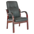 DB114 Black Polyurethane Leather with Wooden Frame Executive Visitor Office Chair