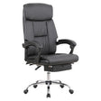 DB120 Black Polyurethane Leather with Footrest High-Back Office Chair