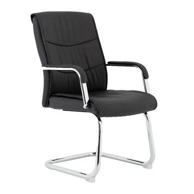 DB122B Black Polyurethane Leather Visitor Office Chair