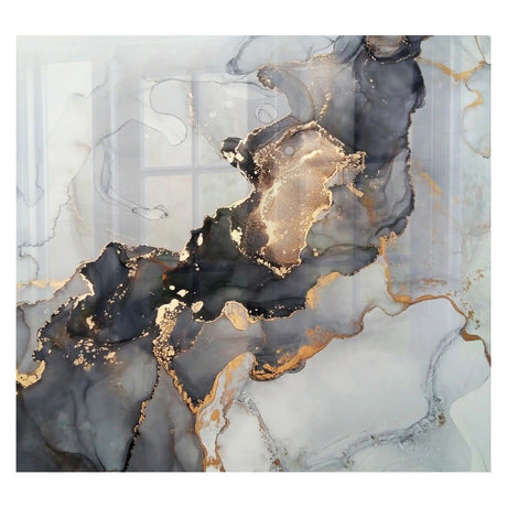 Decorative Glass Wall Tile 598MM X 650MM Ink Contrast