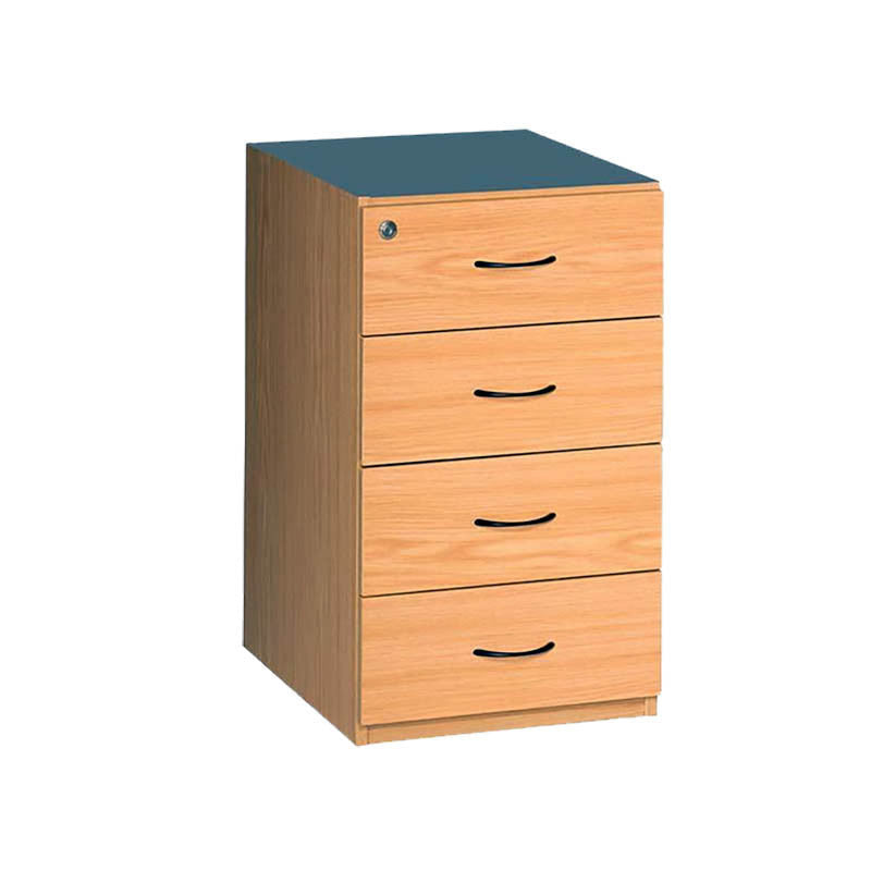 Desk Height Pedestal with Four Drawers and No Top