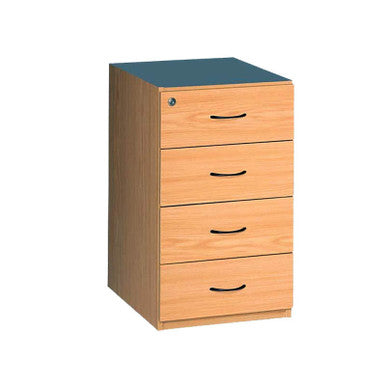 Desk Height Pedestal with Four Drawers and No Top