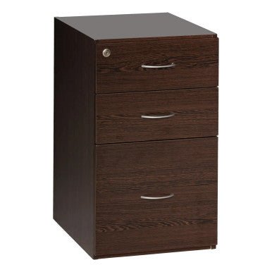 Desk High Pedestal, 2 Drawer, 1 Filer in Wenge Melawood