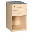 Desk High Pedestal 2 Drawer, Lever Arch in Maple Melawood