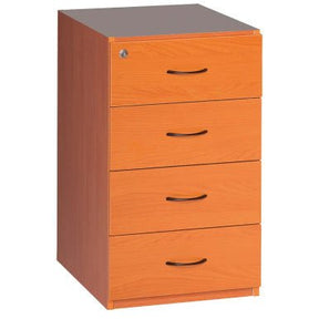 Desk High Pedestal, 4 Drawer in Cherry Melawood