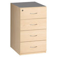 Desk High Pedestal, 4 Drawer in Maple Melawood