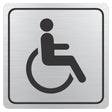 Disabled Toilet Symbolic Sign – Black Printed on Brushed Aluminium ACP (150 x 150mm)