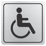 Disabled Toilet Symbolic Sign – Black Printed on Brushed Aluminium ACP (150 x 150mm)
