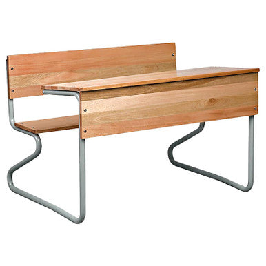 Double Combination School Desk in Saligna Wood 1200mm Wide