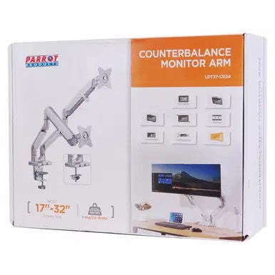 Dual Monitor Clamp Bracket with Gas Spring Arm - Additional View 2