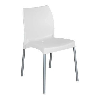 Easy Seat White Armless Indoor & Outdoor Dining Chair