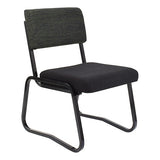 Economy Skid Base Side Visitor Office Chair by Office Stock South Africa, a Versatile Home Office Chair with a Sturdy Black Frame, Dark Grey Backrest and Cushioned Seat, Perfect for Comfort and Practicality in Any Setting.