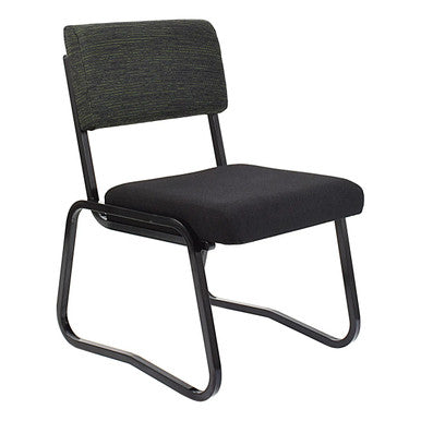 Economy Skid Base Side Visitor Office Chair by Office Stock South Africa, a Versatile Home Office Chair with a Sturdy Black Frame, Dark Grey Backrest and Cushioned Seat, Perfect for Comfort and Practicality in Any Setting.