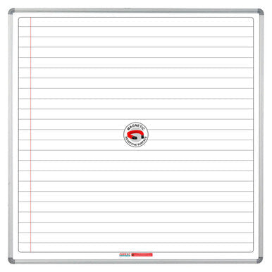 Educational Board Magnetic Whiteboard (1220 × 1220 – White Lines. Side Panel – Option A)