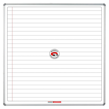 Educational Board Magnetic Whiteboard (1220 × 1220 – White Lines. Side Panel – Option A)