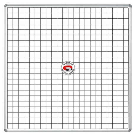 Educational Board Magnetic Whiteboard (1220 × 1220 – White Squares. Side Panel – Option A)