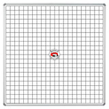 Educational Board Magnetic Whiteboard (1220 x 1220 - White Squares, Side Panel - Option a), Front View of a Magnetic Whiteboard with Grid Lines and Side Panels for Educational Use.