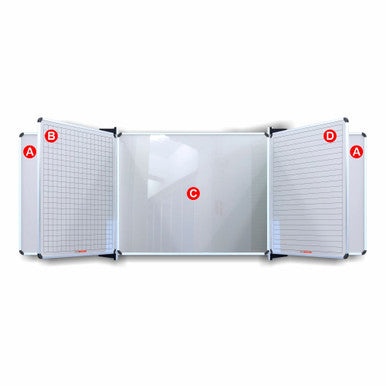 Educational Board Magnetic Whiteboard (1220 x 910 - Lines 1 Side - Swing Leaf - Option B)
