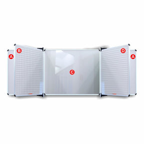 Educational Board Magnetic Whiteboard (1220 × 910 – Squares 1 Side – Swing Leaf – Option B)