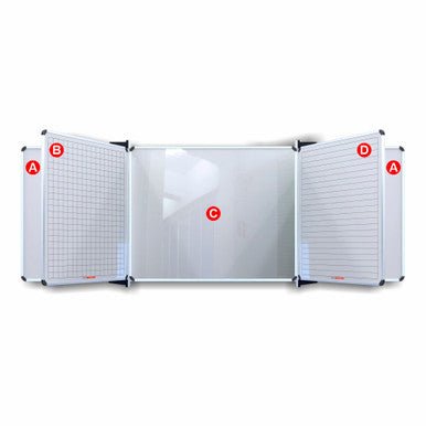 Educational Board Magnetic Whiteboard (1220 × 910 – Squares 1 Side – Swing Leaf – Option B)