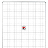 Educational Board Magnetic Whiteboard (1220 x 920 - Grey Squares - Side Panel - Option a) ED1268A, White Magnetic Whiteboard with Grey Grid Squares and Side Panel.