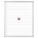 Educational Board Magnetic Whiteboard, White Dry Erase Surface with Magnetic Receptive Feature, Measuring 1220 x 920 mm with White Lines and Side Panel, Option A.