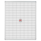 Educational Board Magnetic Whiteboard (1220 x 920 - White Squares - Side Panel - Option a) ED1268, Image of a Large Whiteboard with a Grid of White Squares and a Side Panel, Featuring a Magnetic Surface and a Central Magnetic Logo.