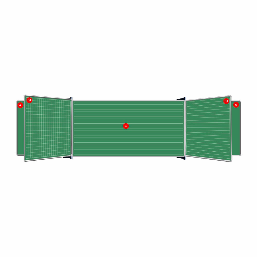 Educational Board Non-Magnetic Chalkboard (1220*1210 - Chalk Lines 1 Side - Swing Leaf - Option B)