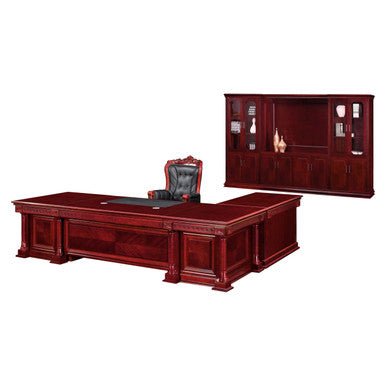 Empire Command Executive Office Desk – Mahogany Veneer