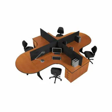 Euro Four - Way Workstation Desk Display 2 - Additional View 2