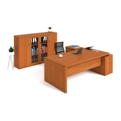 Excellence-50 Executive Desk in Veneer Wood | Office Furniture | Office Stock